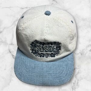Sundaze Seaside White Blue Corduroy Cap 5 panel hat  adjustable unisex